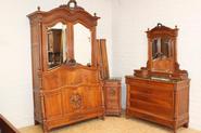 4pc solid walnut Louis XVI bedroom 19th century