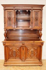 walnut Henri II cabinet 19th century