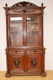 oak hunt cabinet 19th century