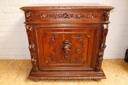 Little oak renaissance cabinet 19th century