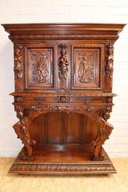 Walnut figural renaissance credenza 19th century