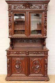 Oak hunt cabinet 19th century