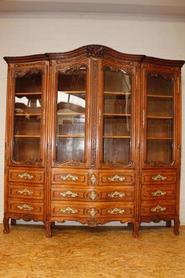 French Normandy 4 door oak bombay bookcase circa 1900 