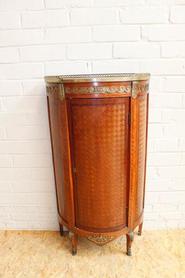 19th century inlay bombay cabinet with marble and bronze