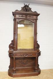 Oak hunt bombay gun cabinet 19th century 