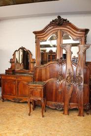 4pc solid walnut Louis XV bedroom 19th century