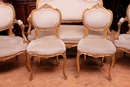 Louis XV style Sofa set in gilt wood, France 1900