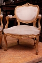 Louis XV style Sofa set in gilt wood, France 1900