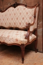 Louis XV style Parlor set in Walnut, France 19th century