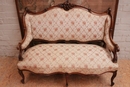 Louis XV style Parlor set in Walnut, France 19th century
