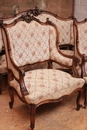Louis XV style Parlor set in Walnut, France 19th century