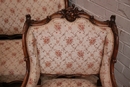 Louis XV style Parlor set in Walnut, France 19th century