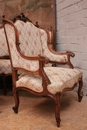 Louis XV style Parlor set in Walnut, France 19th century