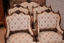 Louis XV style Parlor set in Walnut, France 19th century