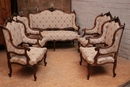 Louis XV style Parlor set in Walnut, France 19th century