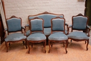 5 pc. Louis XV Sofa set in walnut