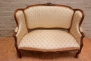 Louis XV style Sofa set in Walnut, France 1900