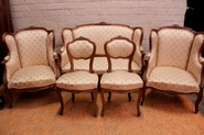 5 pc Louis XV sofa set in walnut