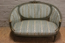 Louis XVI style Sofa set in paint wood, France 19th century