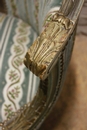 Louis XVI style Sofa set in paint wood, France 19th century