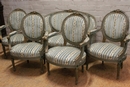 Louis XVI style Sofa set in paint wood, France 19th century