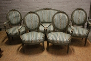 5 pc original paint Louis XVI sofa set