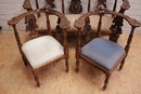 Renaissance style Parlor set in Walnut, italie 19th century