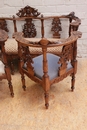 Renaissance style Parlor set in Walnut, italie 19th century