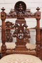 Renaissance style Parlor set in Walnut, italie 19th century