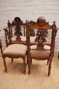 Renaissance style Parlor set in Walnut, italie 19th century