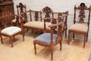 Renaissance style Parlor set in Walnut, italie 19th century