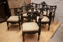 Renaissance style Salon set in Walnut, France 19th century