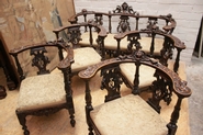 5 pc renaissance style salon set in walnut