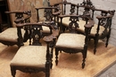 Renaissance style Salon set in Walnut, France 19th century