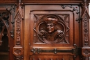 Gothic style Office set in Walnut, France 19th century