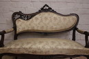 Louis XV style Sofa set in Walnut, France 1900