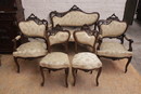 Louis XV style Sofa set in Walnut, France 1900