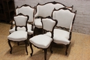 Louis XV style Sofa set in Walnut, France 19th century