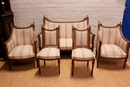 Louis XVI style Sofa set in Walnut, France 1900