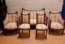 Louis XVI style Sofa set in Walnut, France 1900