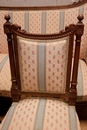 Louis XVI style Sofa set in Walnut, France 1900