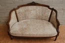 Louis XVI style sofa set in Walnut, France 19th century