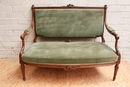 Louis XVI style sofa set in Walnut, France 19th century