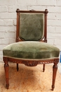 Louis XVI style sofa set in Walnut, France 19th century