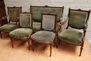 Louis XVI style sofa set in Walnut, France 19th century