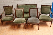 5 pc walnut Louis XVI sofa set