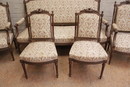 Louis XVI style Sofa set in Walnut, France 1900