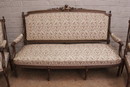 Louis XVI style Sofa set in Walnut, France 1900