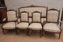 Louis XVI style Sofa set in Walnut, France 1900