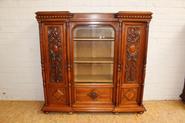 3 Door walnut  Henri II bookcase 19th century